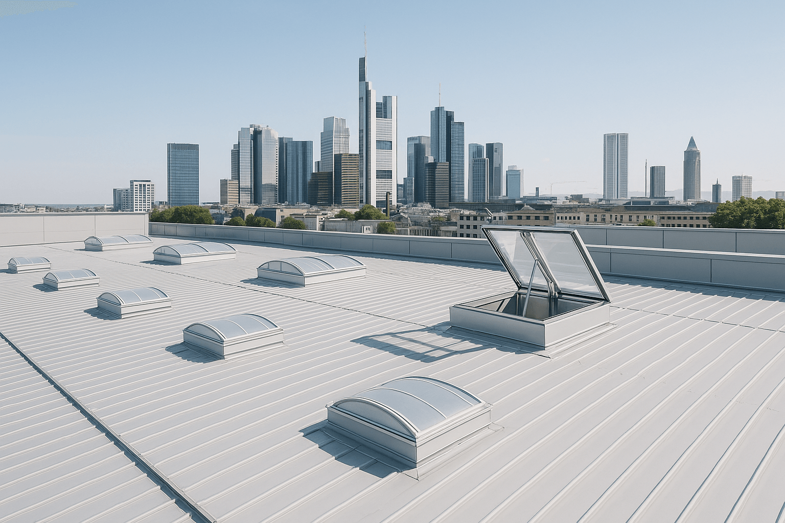 Dach mit Lichtkuppeln