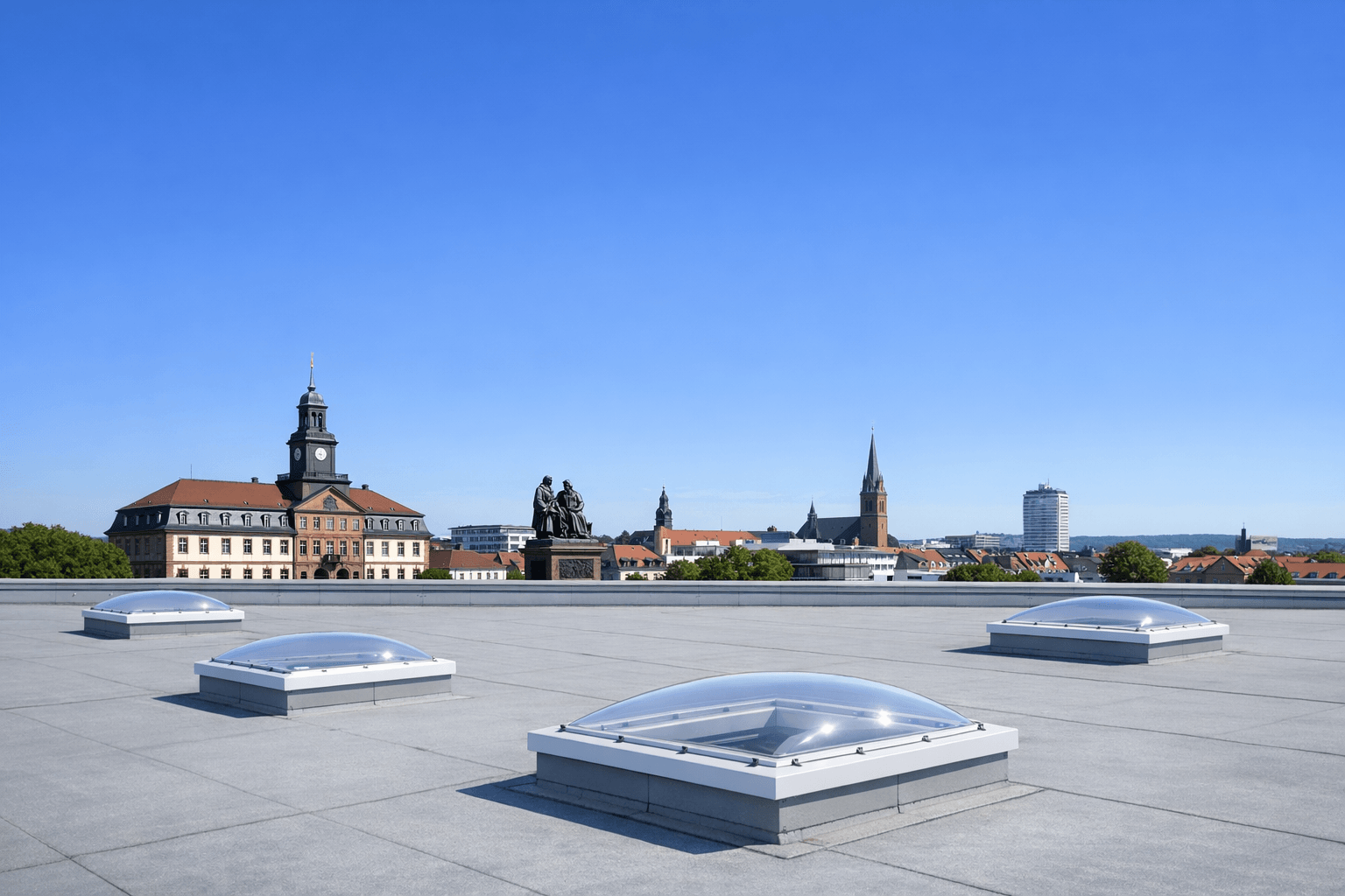 Dach mit Lichtkuppeln