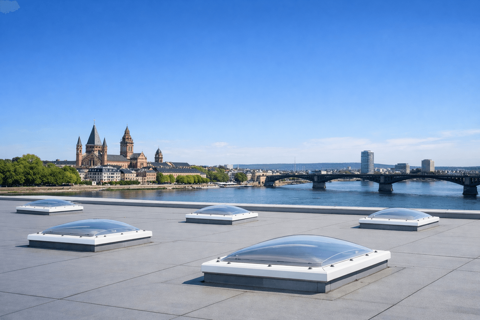 Dach mit Lichtkuppeln