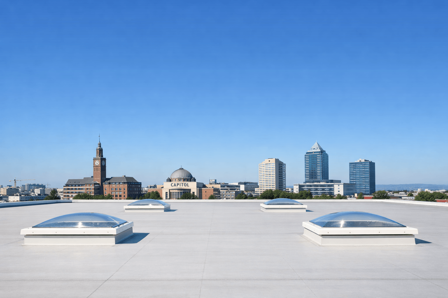 Dach mit Lichtkuppeln